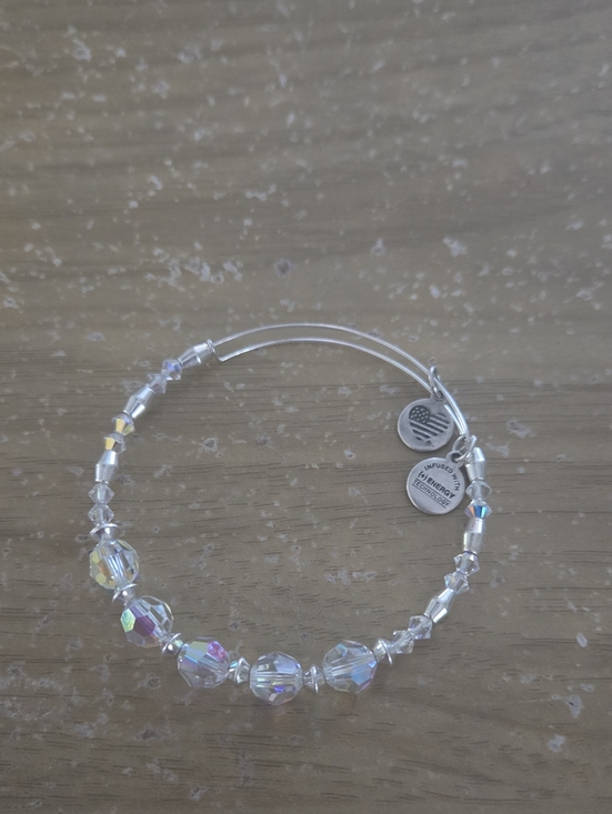 Alex and Ani Jewelry - Alex and Ani Silver-Tone Aurora Borealis Crystal Beaded Bangle Bracelet
